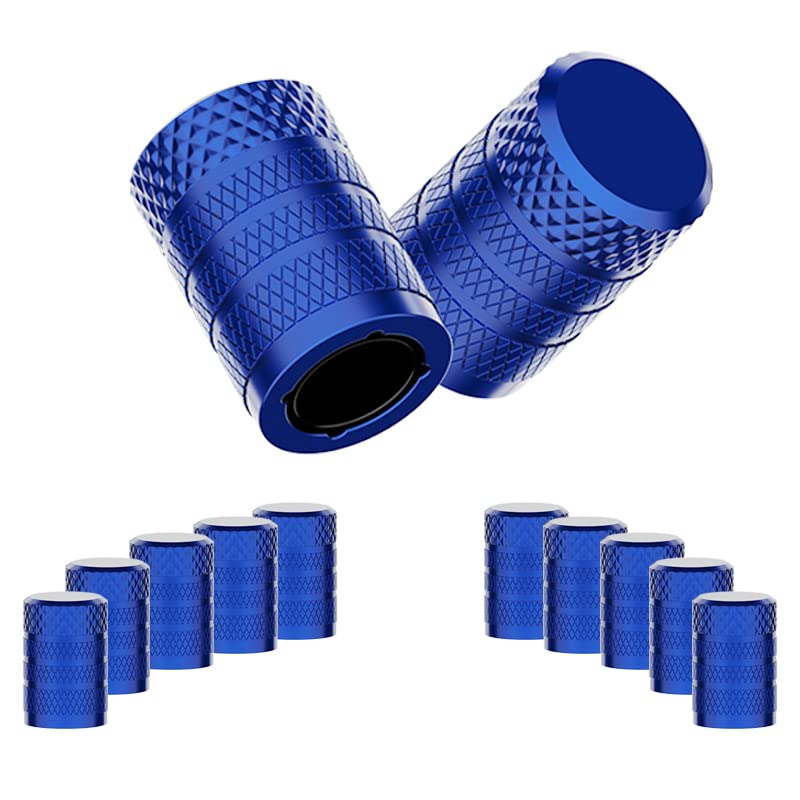CKAuto Tire Valve Stem Caps, Blue, 10 pcs/Pack, Anodized Aluminum Tire Cap Set, Corrosion Resistant, Universal Stem Covers for Cars Trucks Motorcycles SUVs and Bikes - Image 2